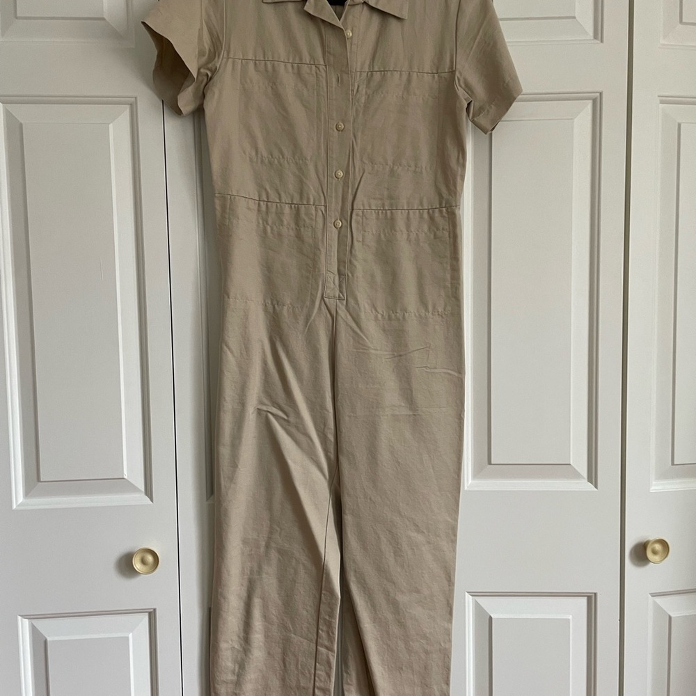 Ilana Kohn Tan Short-Sleeve Jumpsuit